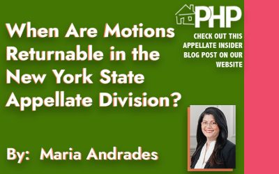 When Are Motions Returnable in the New York State Appellate Division?